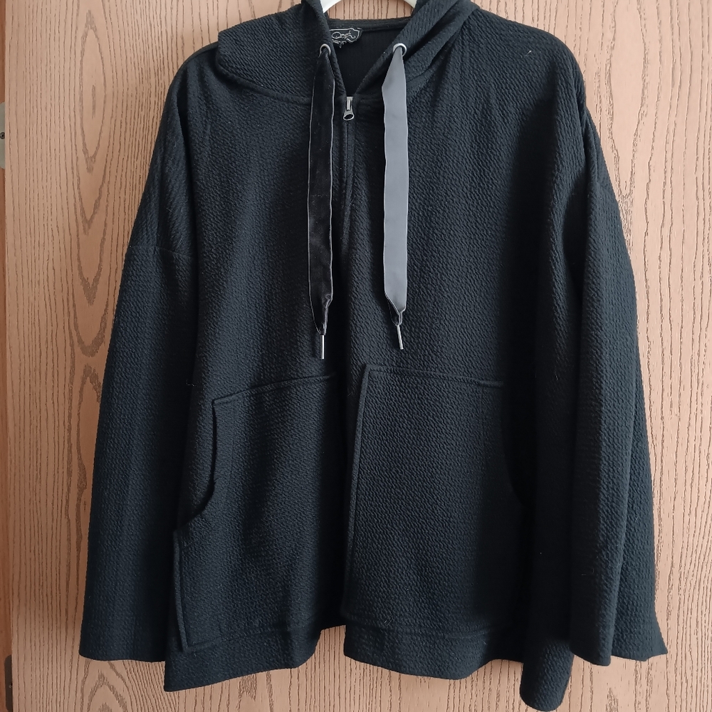 DG2 Black Hooded Jacket with Front Pockets 1X
